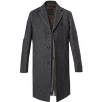 bugatti Herren Mantel braun Wolle unifarben,Fischgrat Slim Fit von Bugatti