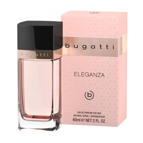 bugatti Parfüm Damen ELEGANZA EdP 60ml I Sinnliches Eau de Parfum Damen für jedes Alter und für jeden Anlass I Elegante Kombination aus Erdbeere, Cassis, Iris & Vanille I Fruchtig, pudrig & warm von Bugatti