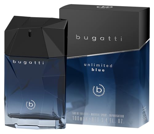 bugatti Parfüm Herren „unlimited blue“ 100 ml I Eau de Toilette Herren mit Zitrone, Wassermelone, Sandelholz & Zedernholz I Belebend, dynamisch & modern I Aromatisch-aquatisches Männer Parfüm von Bugatti