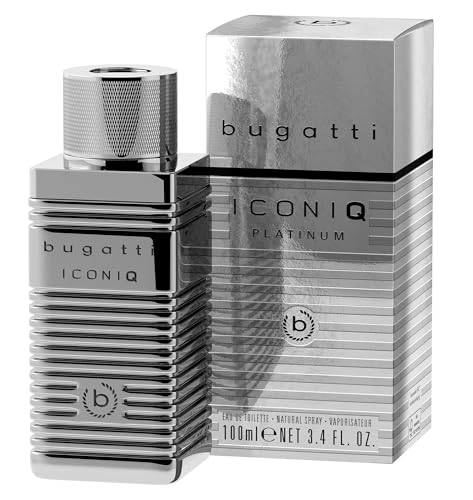 bugatti Parfüm Herren Iconiq Platinum Edition 100ml I Eau de Toilette Herren mit Zedernholz, Lavendel & Patchouli I aromatisch & selbstbewusst I Kraftvolles Männer Parfüm mit holzigen Ambra-Noten von Bugatti