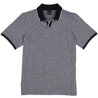 bugatti Herren Polo-Shirt blau Baumwoll-Jersey meliert von Bugatti