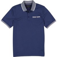 bugatti Herren Polo-Shirt blau Baumwoll-Piqué von Bugatti