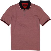 bugatti Herren Polo-Shirt rot Baumwoll-Jersey gemustert von Bugatti