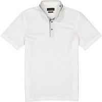 bugatti Herren Polo-Shirt weiß Baumwoll-Piqué von Bugatti