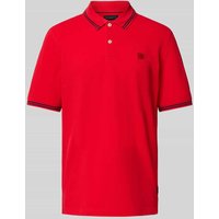 bugatti Poloshirt mit Kontrastbesatz in Rot, Größe L von Bugatti