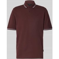bugatti Poloshirt mit kurzer Knopfleiste in Bordeaux, Größe M von Bugatti