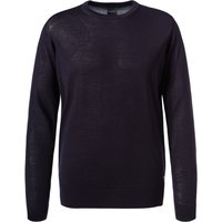 bugatti Herren Pullover blau Wolle unifarben von Bugatti