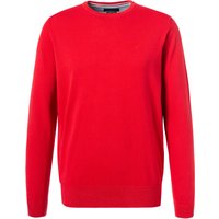 bugatti Herren Pullover rot Baumwolle unifarben von Bugatti