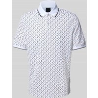 bugatti Regular Fit Poloshirt im Allover-Look in Weiss, Größe M von Bugatti