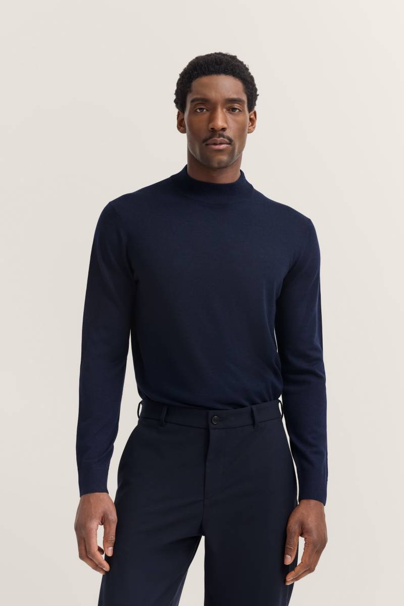 bugatti Rollkragenpullover "Regular Fit" aus Merino-Wolle-Seide-Mix von Bugatti