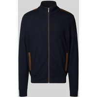 bugatti Sweatjacke mit Stehkragen Modell 'Selanik' in Marine, Größe XXXXL von Bugatti