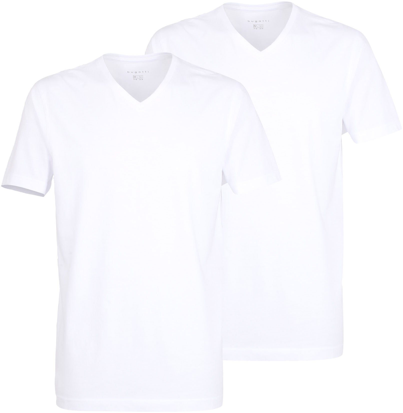 bugatti T-Shirt "BUGATTI Herren T-Shirt uni 2er Pack", (2er Pack), mit V-Ausschnitt, Kurzarm von Bugatti
