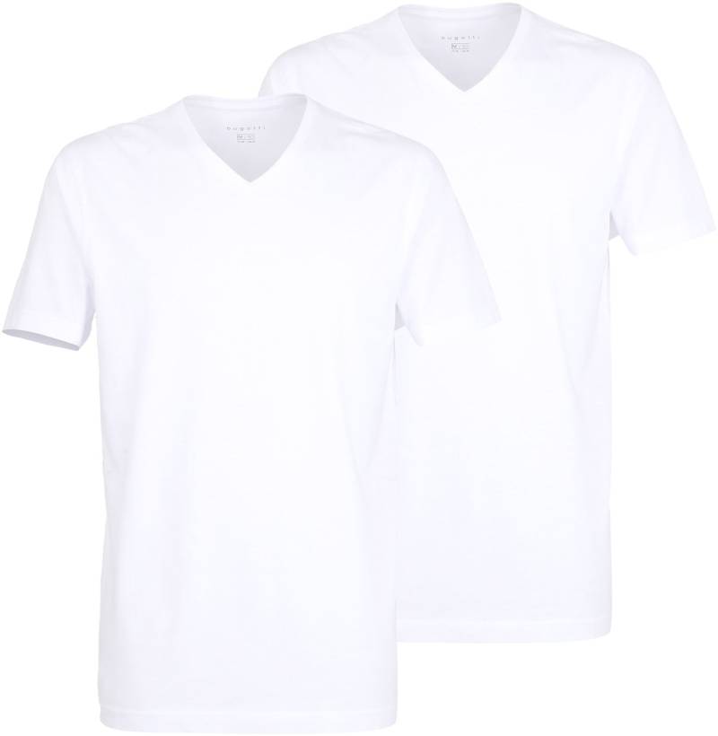 bugatti T-Shirt "BUGATTI Herren T-Shirt uni 2er Pack", (2er Pack), mit V-Ausschnitt, Kurzarm von Bugatti