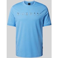bugatti T-Shirt mit Logo-Print in Bleu, Größe XL von Bugatti