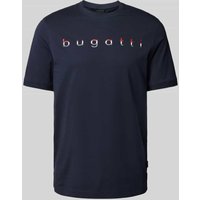 bugatti T-Shirt mit Logo-Print in Marine, Größe M von Bugatti