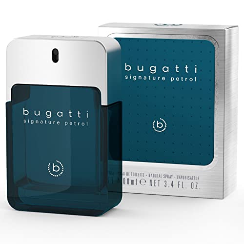 bugatti signature petrol Parfüm Herren 100ml I frisches Eau de Toilette mit zitrischem, aquatischem Duft I Parfüm zu jedem Anlass und Gelegenheit I Parfum Herren I frisch, würzig, mystisch von Bugatti