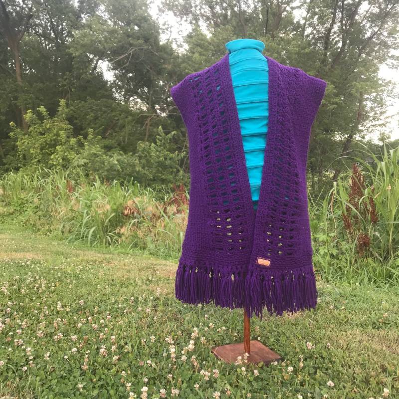 Kinder Häkeln Boho Style Weste - Acryl von BugziesCrochet