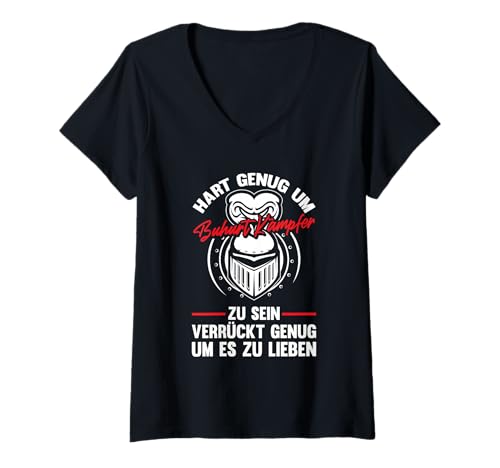 Damen Buhurt Kämpfer Spruch Mittelalter Ritterspiel T-Shirt mit V-Ausschnitt Damen Buhurt Kämpfer Spruch Mittelalter Ritterspiel T-Shirt mit V-Ausschnitt von Buhurt Ritterturnier Designs