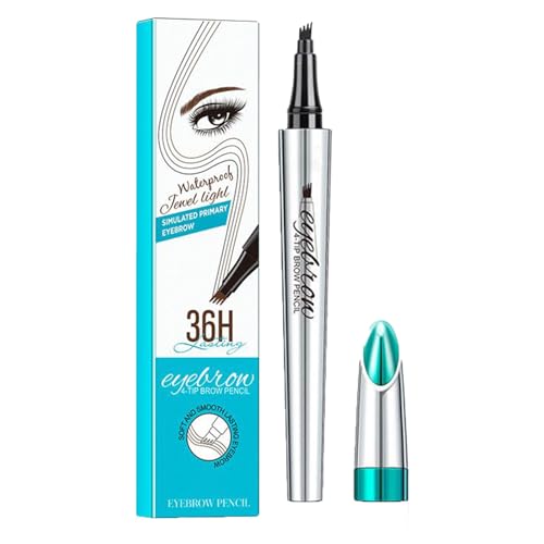 Augenbrauenstift mit vier Zinken, Upgrade M-i-crobla-ding Augenbrauenstift, wasserdichter 4-Spitzen-Augenbrauenstift, mehrere Anwendungen, genaues Design, 1,8 cm, für Frauen von Buhygn