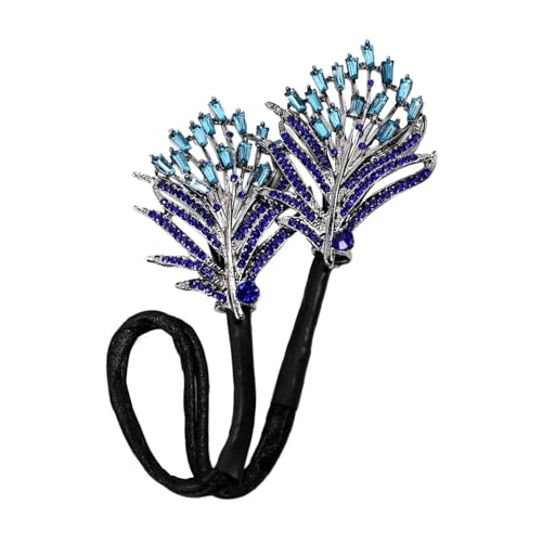 Blumenstrasshaarpins, faule Brötchen-Curling-Clips, funkelnde Blumenhaarnadeln, einfach zu bedienend, robust und langlebig, 34x4 cm, Gold/Blau für Frauen von Buhygn