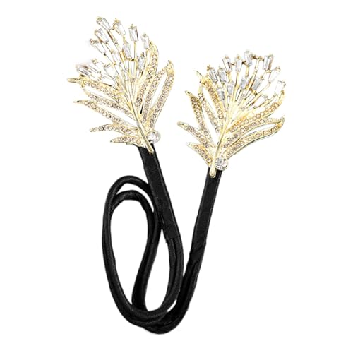 Blumenstrasshaarpins, faule Brötchen-Curling-Clips, funkelnde Blumenhaarnadeln, einfach zu bedienend, robust und langlebig, 34x4 cm, Gold/Blau für Frauen von Buhygn