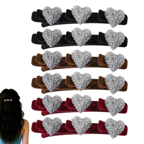 Buhygn Haarspangen Für Frauen | Kristallsteine Rutschfeste Spangen,6 Stück Glitzerzopf Haarspangen | Für Dance Hochzeit Reise Party von Buhygn