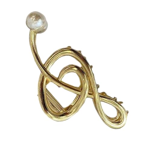 Musiknoten-Haarspangen mit Perle, ausgefallene Musiknoten-Haarnadeln, Violinschlüssel-Haarspange, einfach zu bedienen, elegantes Design, 12 x 5,5 cm für Frauen von Buhygn