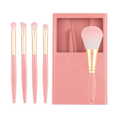Reise-Make-up-Pinsel-Set, kompakter kleiner Pinsel mit Etui, tragbare Make-up-Pinsel mit Spiegel, notwendiges Reisepinsel-Set, Elite Materialien, 1 Set, für Frauen Notwendigkeiten von Buhygn