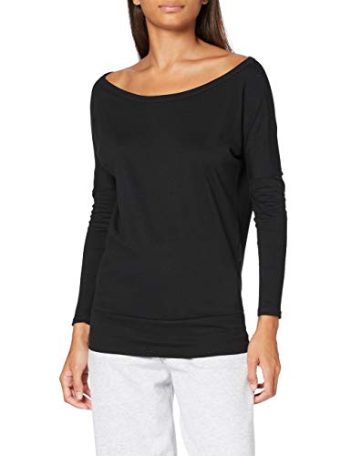 Build Your Brand Damen BY107-Ladies Batwing Longsleeve T-Shirt, Black, 4XL von Build Your Brand