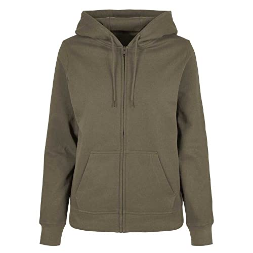 Build Your Brand Damen Bb009 - Ladies Basic Zip Hoody Sweatshirt, Olive, XS EU von Build Your Brand