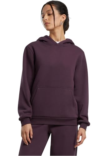 Build Your Brand Women's BY289-Ladies Fluffy Hoody Hooded Sweatshirt, Plumpurple, XL von Build Your Brand