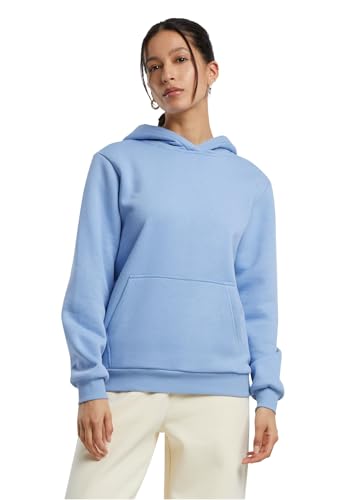 Build Your Brand Women's BY289-Ladies Fluffy Hoody Hooded Sweatshirt, PowderBlue, S von Build Your Brand