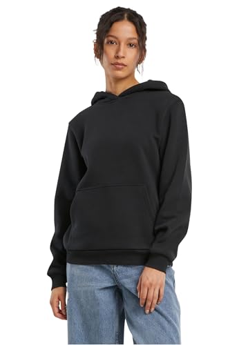 Build Your Brand Women's BY289-Ladies Fluffy Hoody Hooded Sweatshirt, Black, 4XL von Build Your Brand