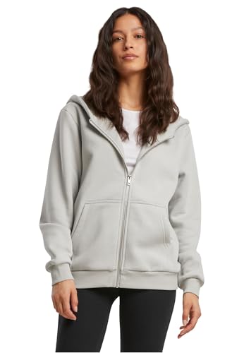 Build Your Brand Women's BY290-Ladies Fluffy Zip Hoody Hooded Sweatshirt, Lightasphalt, M von Build Your Brand