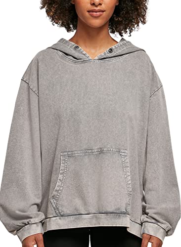 Build Your Brand Damen Ladies Acid Washed Oversize Hoody Kapuzenpullover, Asphalt, 3XL von Build Your Brand