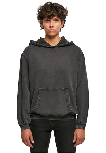 Build Your Brand Damen Kapuzenpullover Ladies Acid Washed Oversize Hoody, Farbe Black, Größe 5XL von Build Your Brand