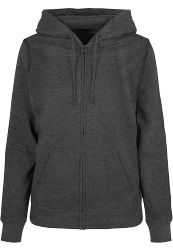 Build Your Brand Damen Ladies Basic Zip Hoody Kapuzenpullover, Charcoal, XL von Build Your Brand