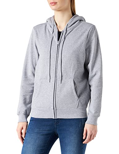 Build Your Brand Damen Ladies Basic Zip Hoody Kapuzenpullover, Heather Grey, 5XL von Build Your Brand