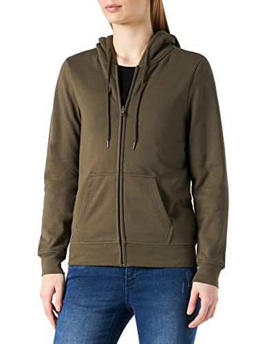 Build Your Brand Damen Ladies Basic Zip Hoody Kapuzenpullover, Olive, 4XL von Build Your Brand