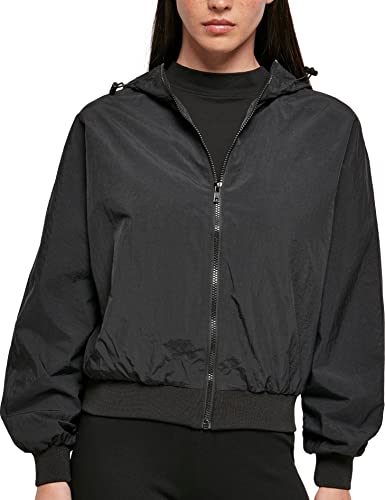 Build Your Brand Damen BY182-Ladies Crinkle Batwing Jacket Jacke, Black, XS von Build Your Brand