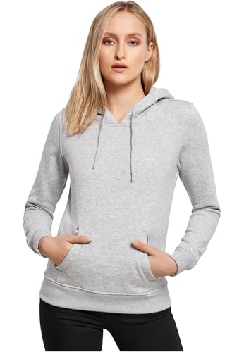 Build Your Brand Damen Ladies Heavy Hoody Jacke, per pack Grau (Heather Grey 00431), Large (Herstellergröße: L) von Build Your Brand
