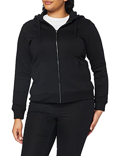 Build Your Brand Damen Ladies Merch Zip Hoody Jacke, per pack Schwarz (Black 00007), Large (Herstellergröße: L) von Build Your Brand