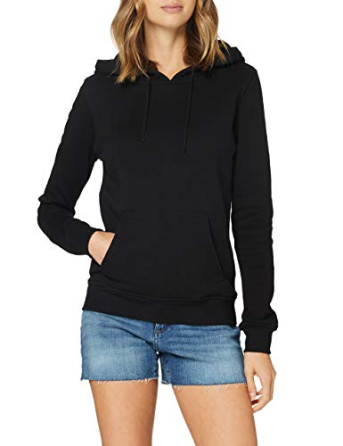 Build Your Brand Damen Ladies Organic Hoody Hooded Sweatshirt, Schwarz, L von Build Your Brand