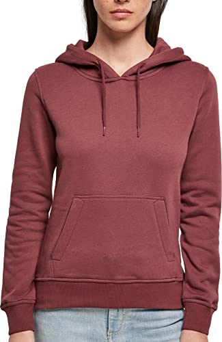 Build Your Brand Damen Ladies Organic Hoody Kapuzenpullover, Cherry, XS von Build Your Brand