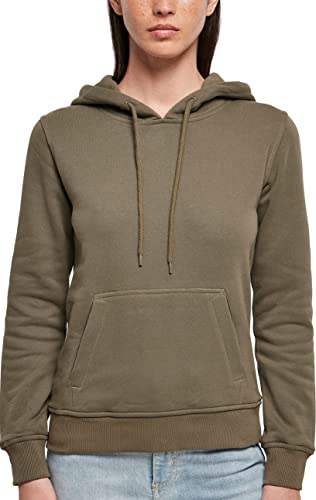 Build Your Brand Damen Ladies Organic Hoody Kapuzenpullover, Olive, XS von Build Your Brand