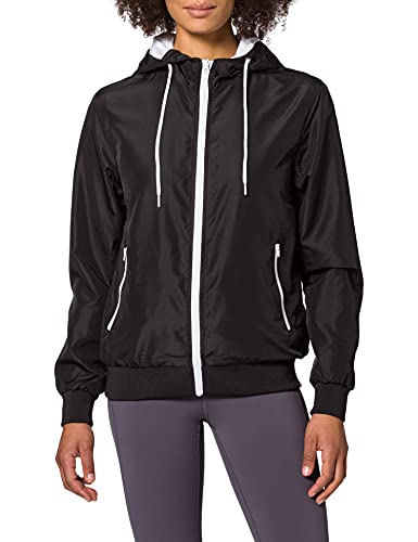 Build Your Brand Damen BY147-Ladies Recycled Windrunner Jacke, Black/White, M von Build Your Brand