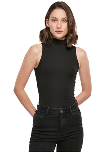 Build Your Brand Damen Ladies Sleeveless Turtleneck Body T-Shirt, Black, 32 von Build Your Brand