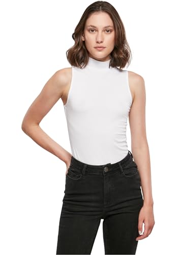 Build Your Brand Damen Ladies Sleeveless Turtleneck Body T-Shirt, White, 38 von Build Your Brand