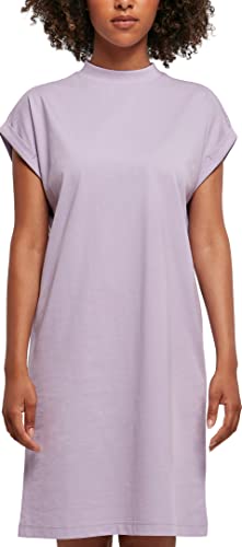 Build Your Brand Damen Ladies Turtle Extended Shoulder Dress Kleid, Lilac, XS von Build Your Brand