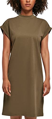 Build Your Brand Damen Ladies Turtle Extended Shoulder Dress Kleid, Olive, 3XL von Build Your Brand